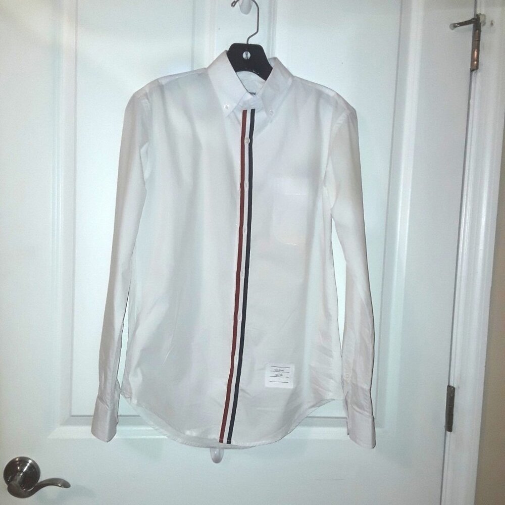 RARE Thom Browne exposed placket logo shirt - Picture 2 of 8